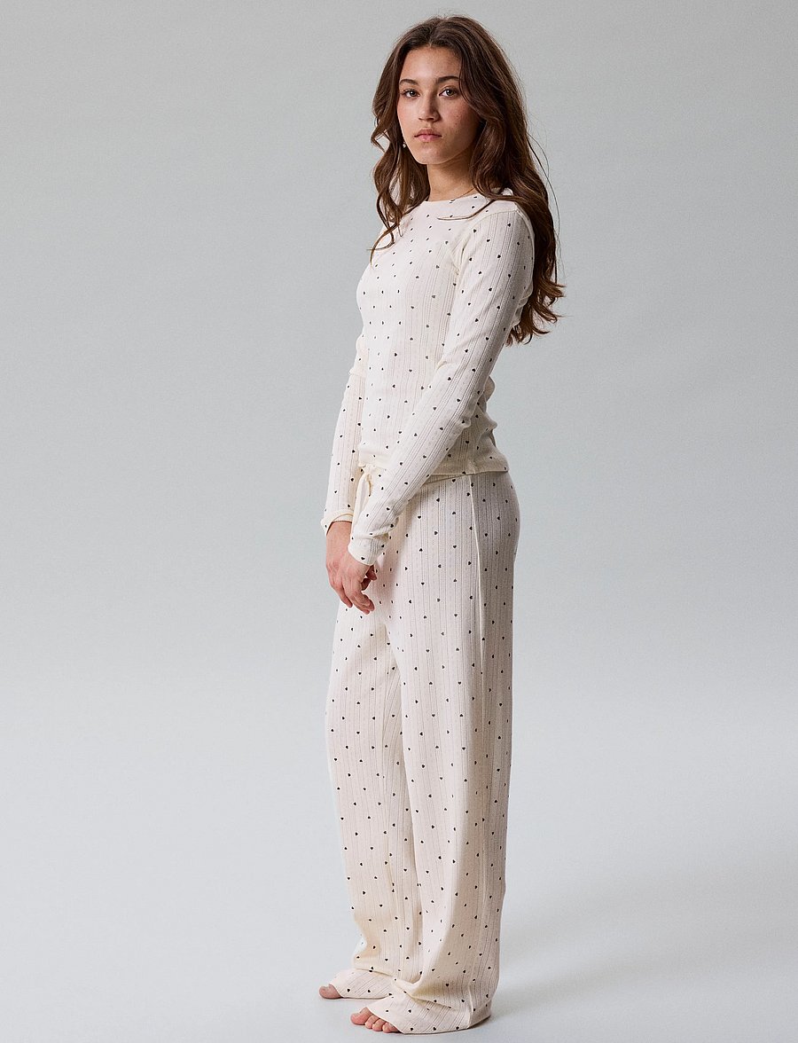 LMTD - NLFSOMINA LS POINTELLE NIGHTSET - pyjama-sets - antique white - 3