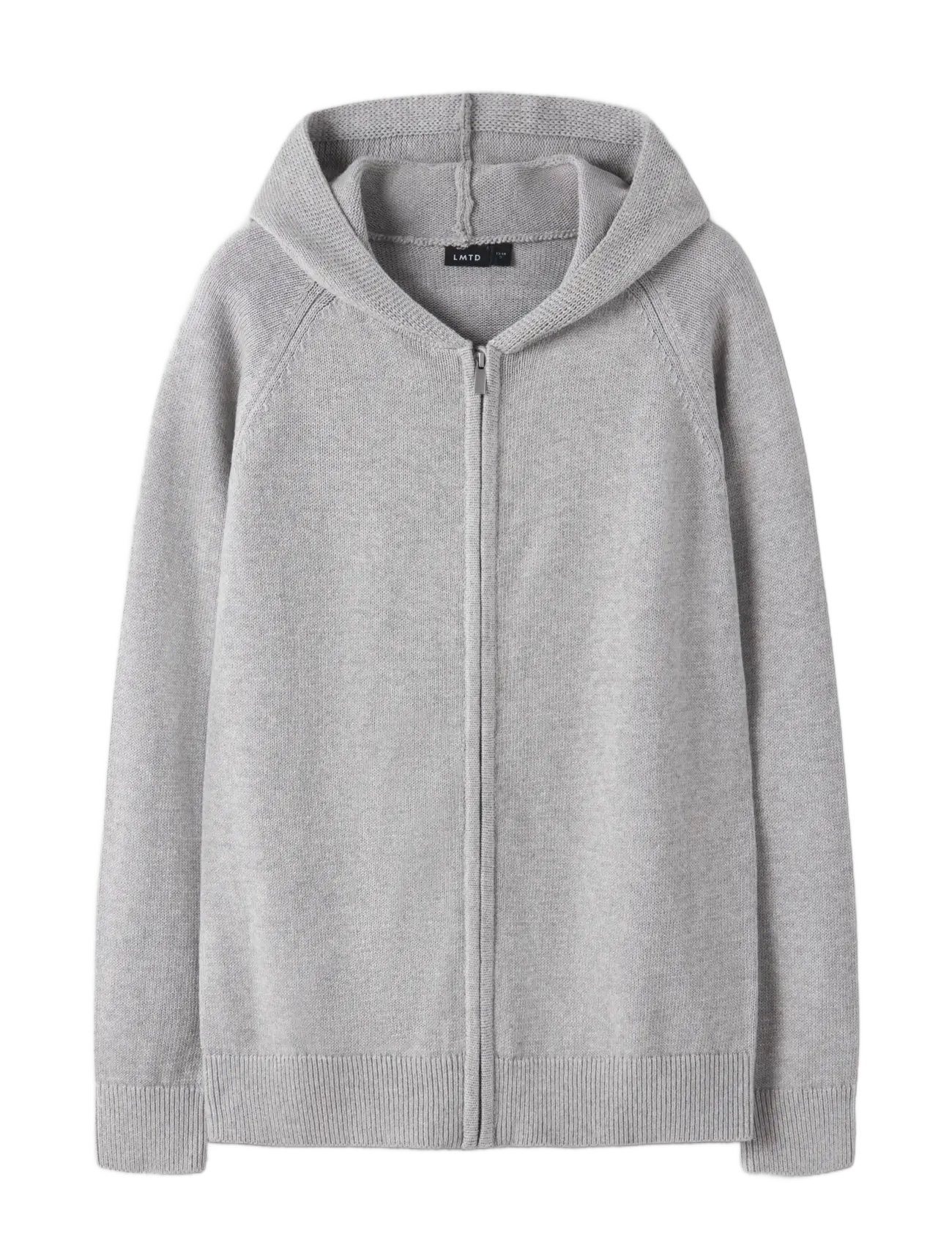 LMTD - NLMNATALAN LS KNIT HOOD CARDIGAN - light jackets - grey melange - 2