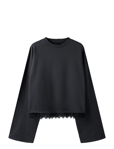 Nlfbella Ls Lace Top - LangæRmede T-Shirts