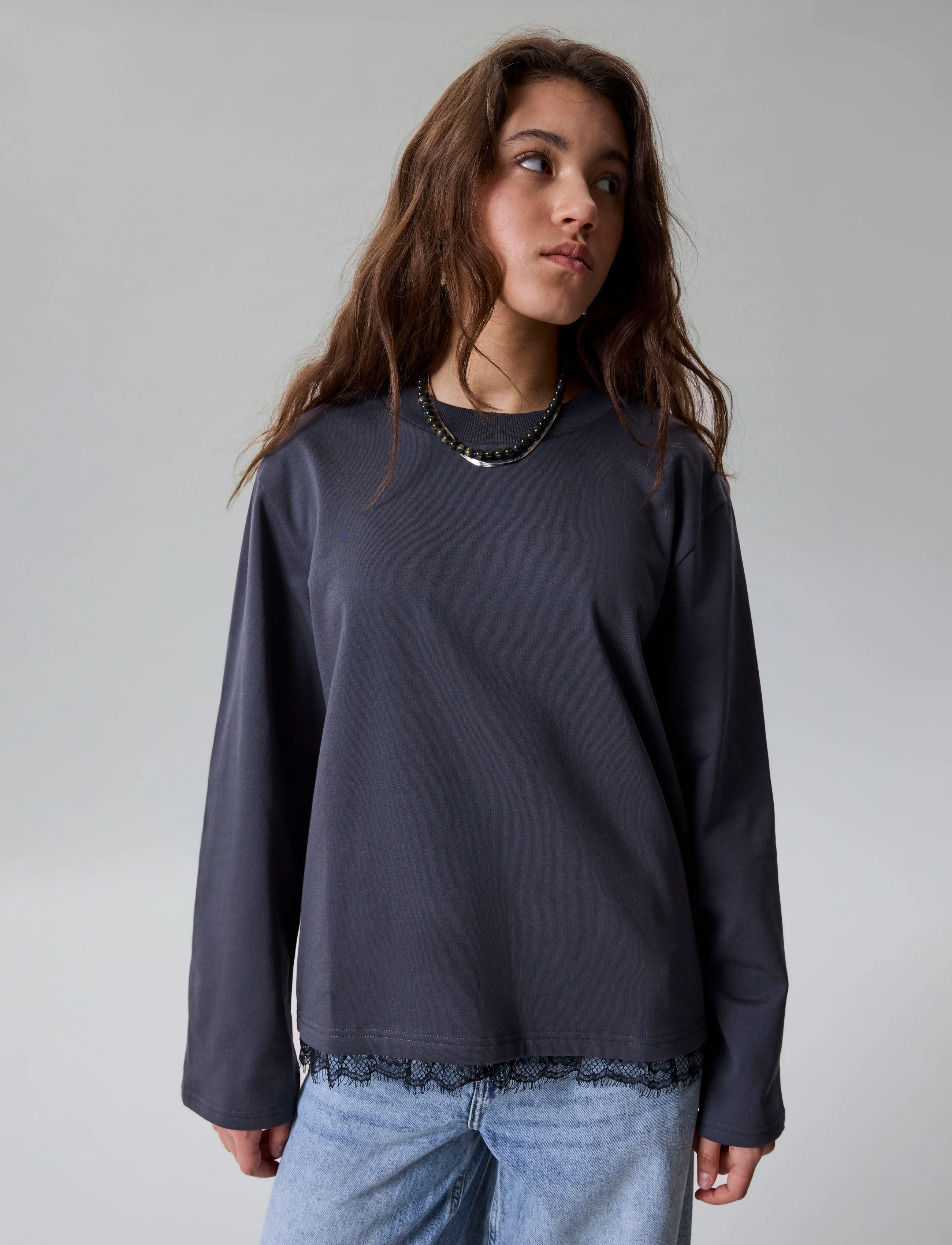 LMTD - NLFBELLA LS LACE TOP - black oyster - 3