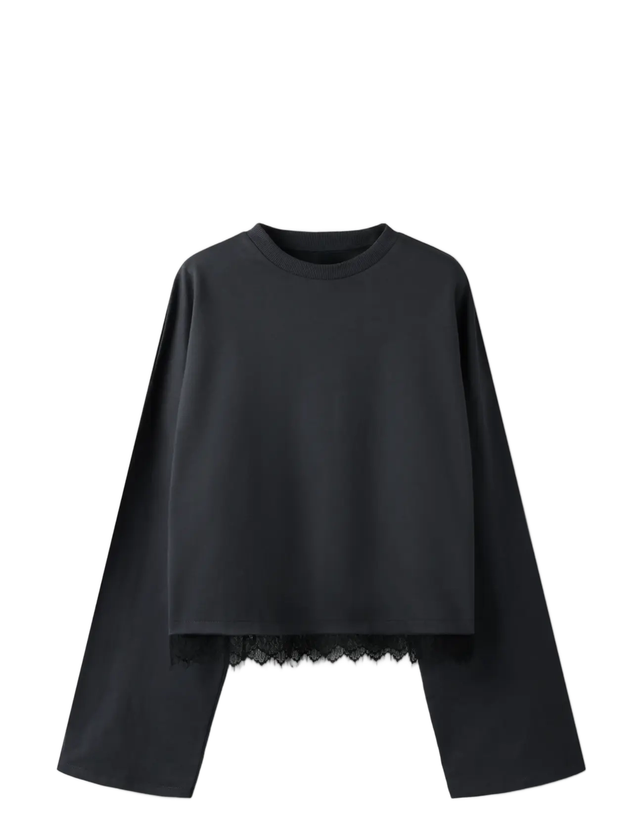 LMTD - NLFBELLA LS LACE TOP - black oyster - 2