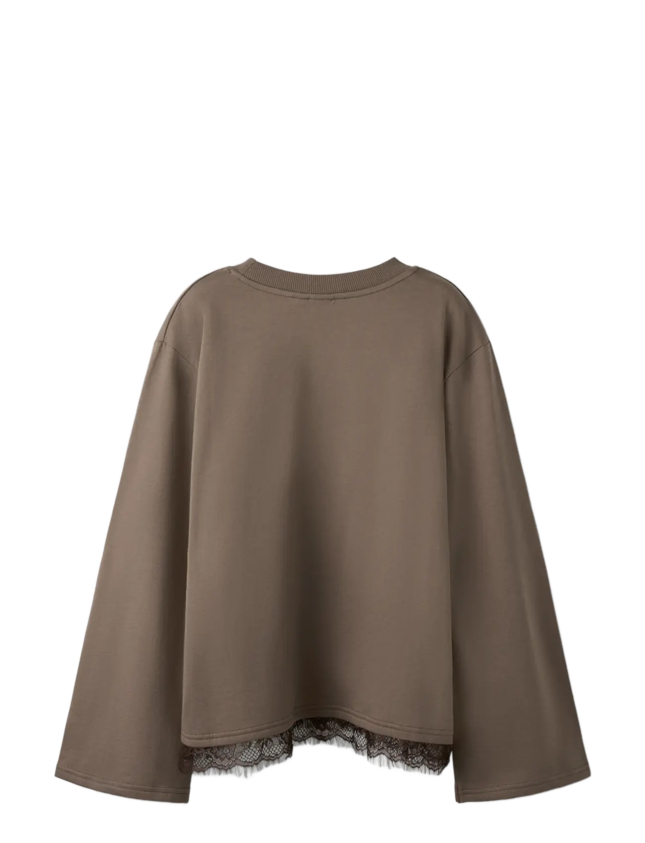 LMTD - NLFBELLA LS LACE TOP - långärmade t-shirts - chocolate chip - 1