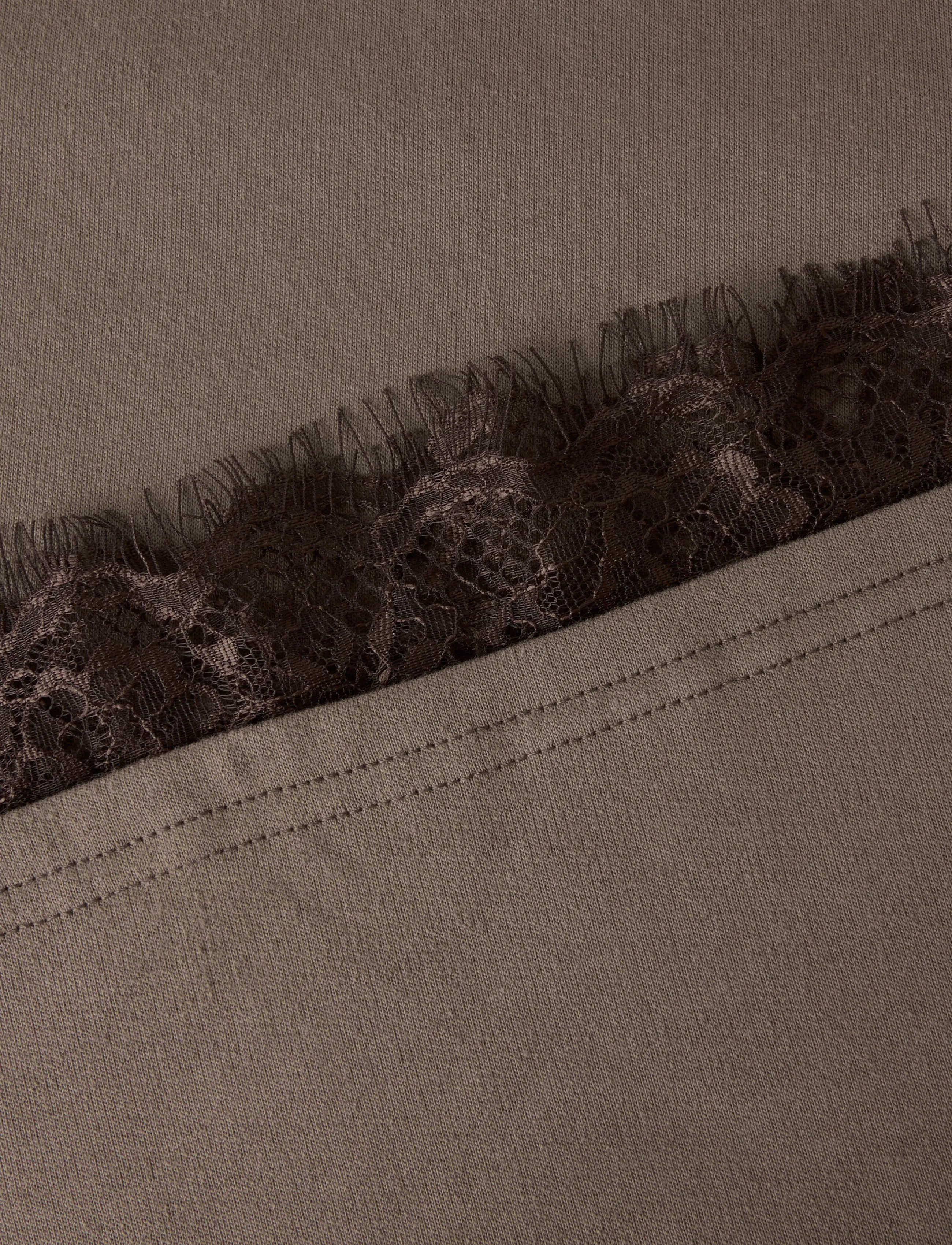 LMTD - NLFBELLA LS LACE TOP - långärmade t-shirts - chocolate chip - 2