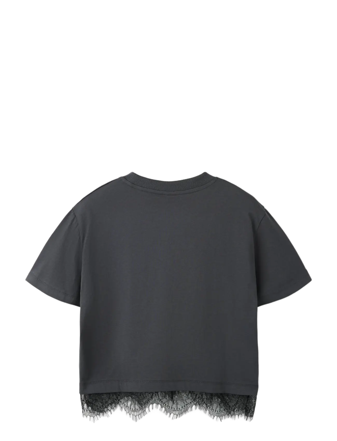 LMTD - NLFBELLA SS L LACE TOP - stutterma bolir - black oyster - 1