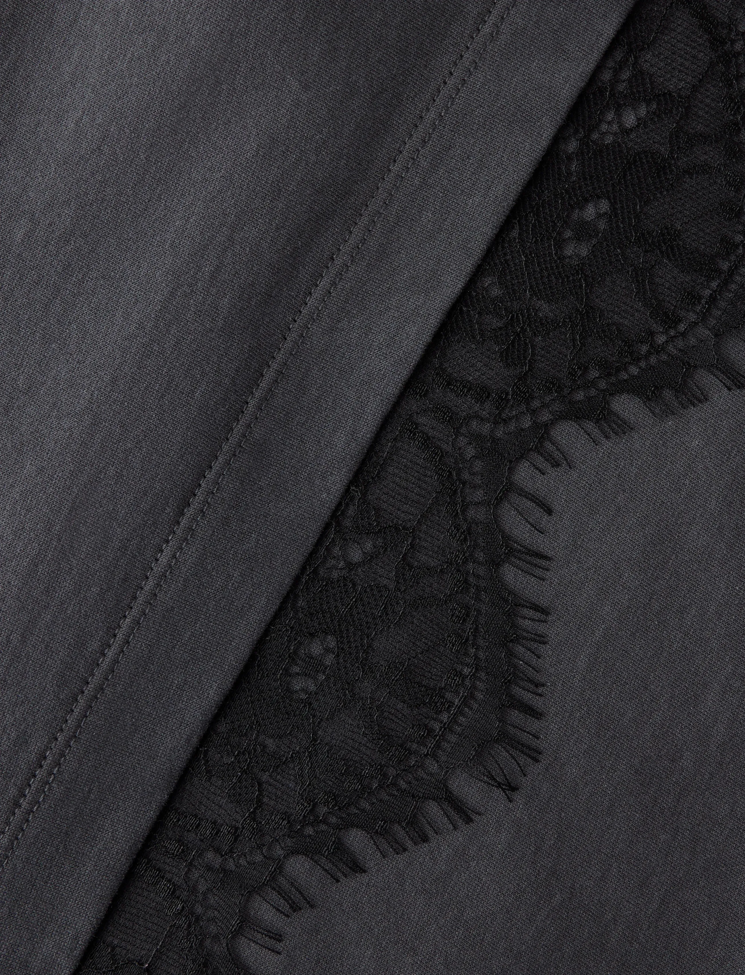 LMTD - NLFBELLA SS L LACE TOP - stutterma bolir - black oyster - 3