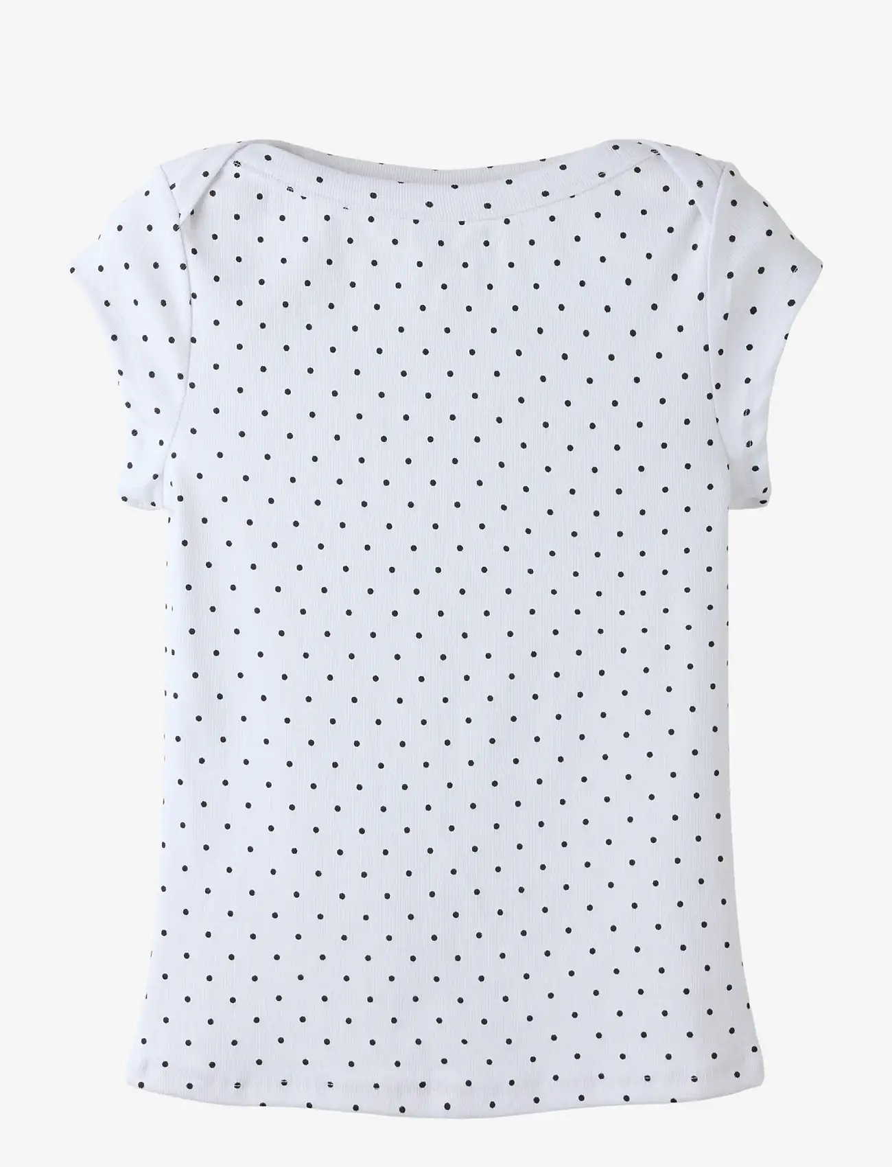 LMTD - NLFKANADOT SS SHORT BOATNECK TOP - short-sleeved t-shirts - bright white - 0