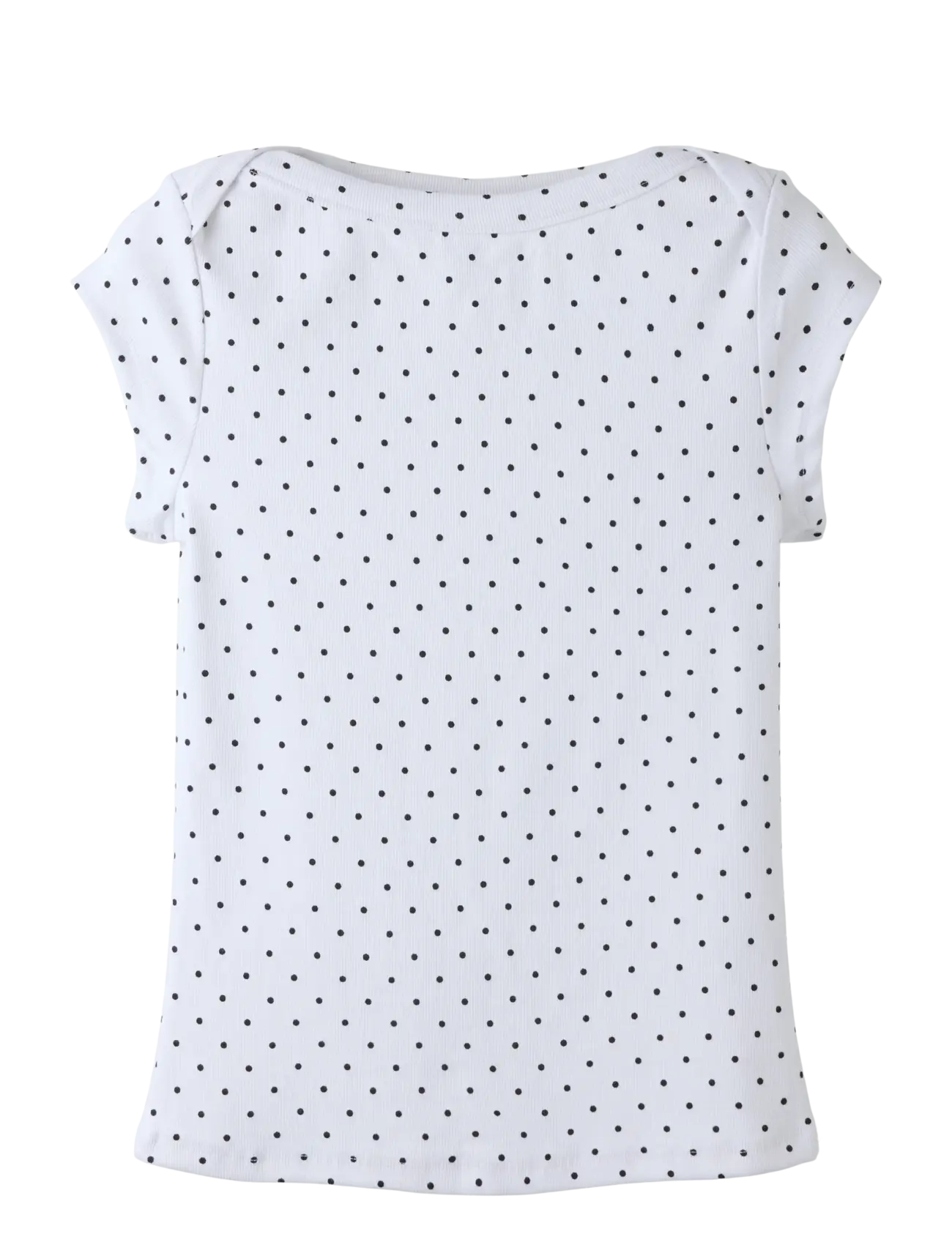 LMTD NLFKANADOT SS SHORT BOATNECK TOP - T-shirts - BRIGHT WHITE / white