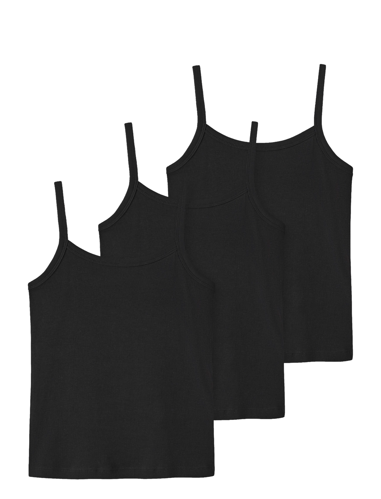 LMTD NLFHINAJA STRAP TOP 3P - T-särgid - BLACK / black