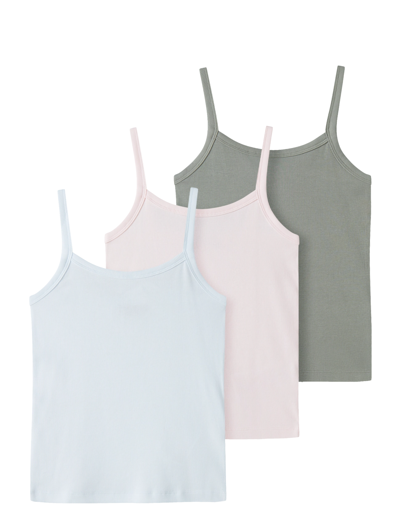 LMTD NLFHINAJA STRAP TOP 3P - T-särgid - SHADOW / khaki/green