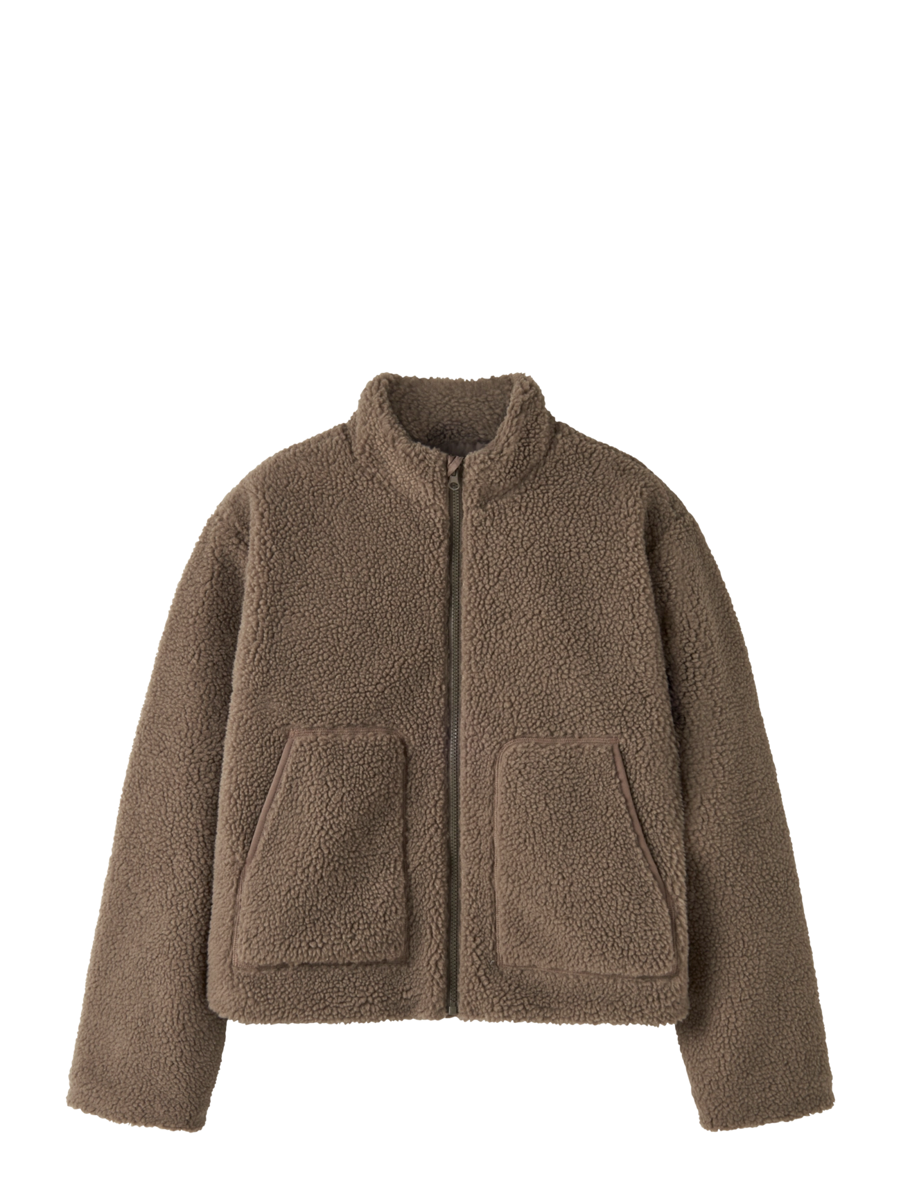 LMTD NLFMAJOS SHORT SHERPA JACKET - Bovenkleding - SHITAKE / brown