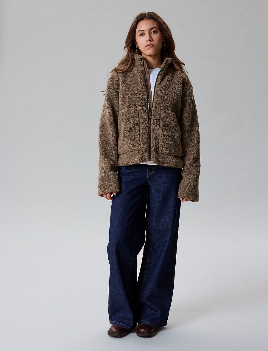 LMTD - NLFMAJOS SHORT SHERPA JACKET - fleecejacken - shitake - 2