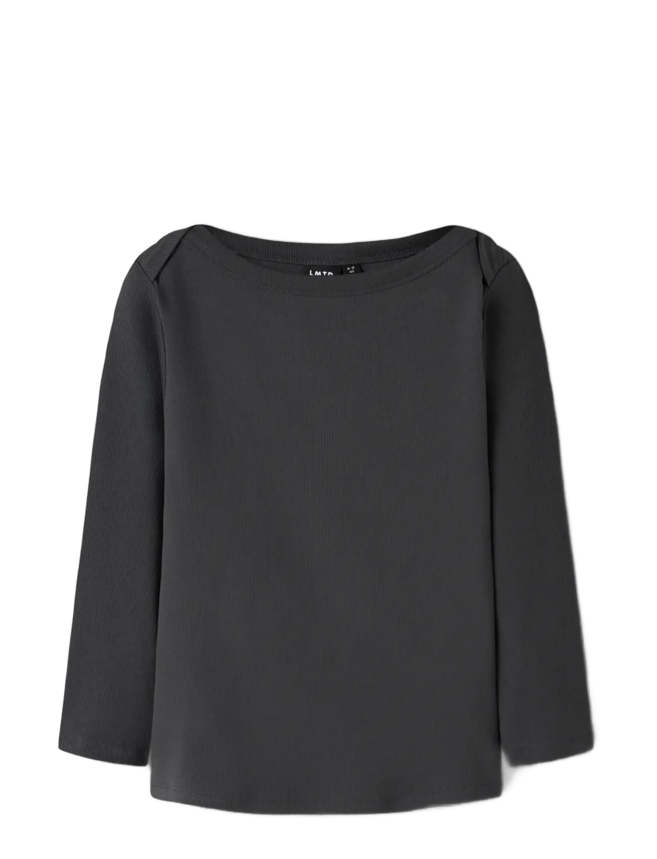 LMTD NLFENVO 3/4 SHORT BOATNECK S TOP - Basplagg - BLACK OYSTER / grey