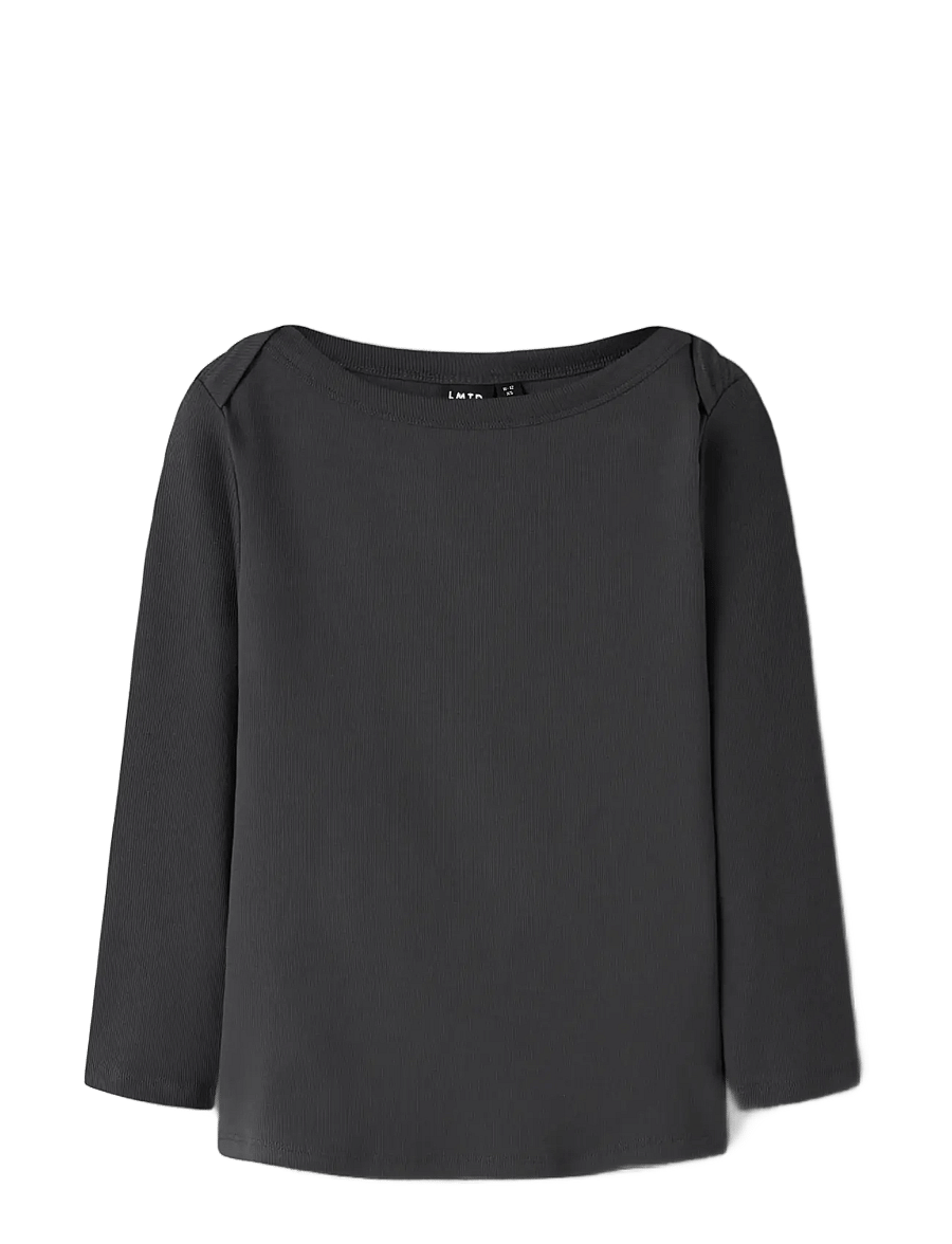 LMTD - NLFENVO 3/4 SHORT BOATNECK S TOP - langærmede t-shirts - black oyster - 0