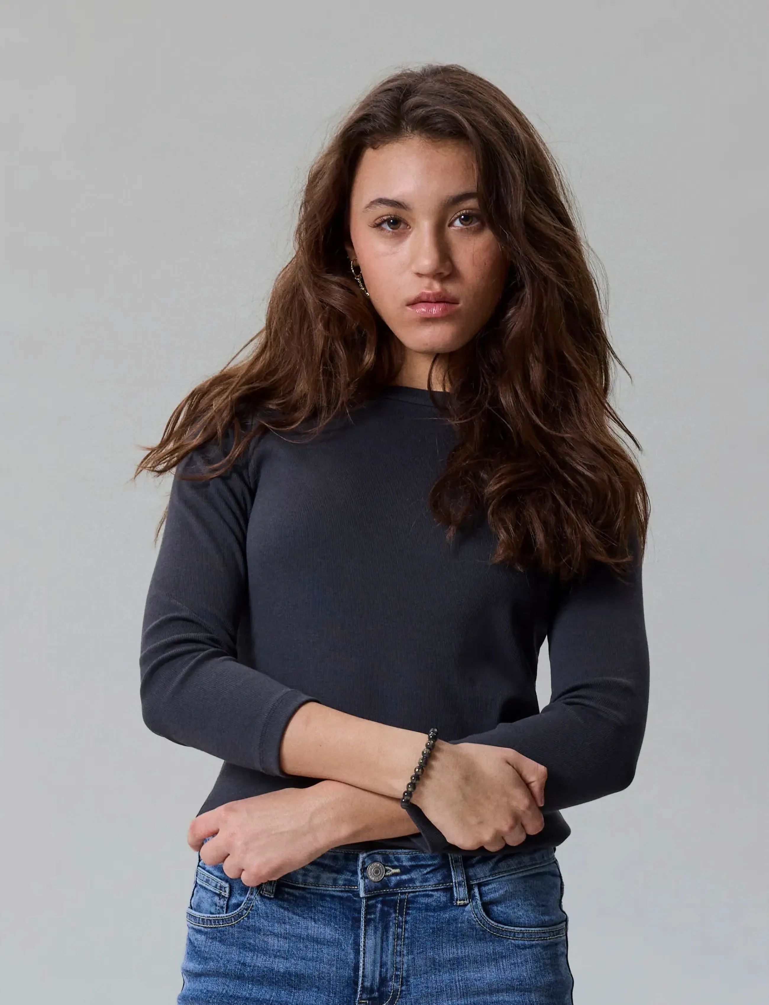 LMTD - NLFENVO 3/4 SHORT BOATNECK S TOP - langærmede t-shirts - black oyster - 3