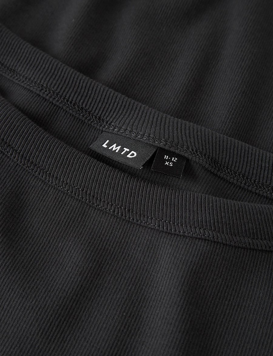 LMTD - NLFENVO 3/4 SHORT BOATNECK S TOP - langærmede t-shirts - black oyster - 4