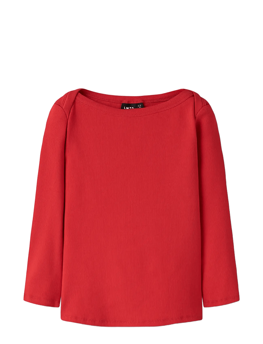 LMTD - NLFENVO 3/4 SHORT BOATNECK S TOP - langærmede t-shirts - high risk red - 0