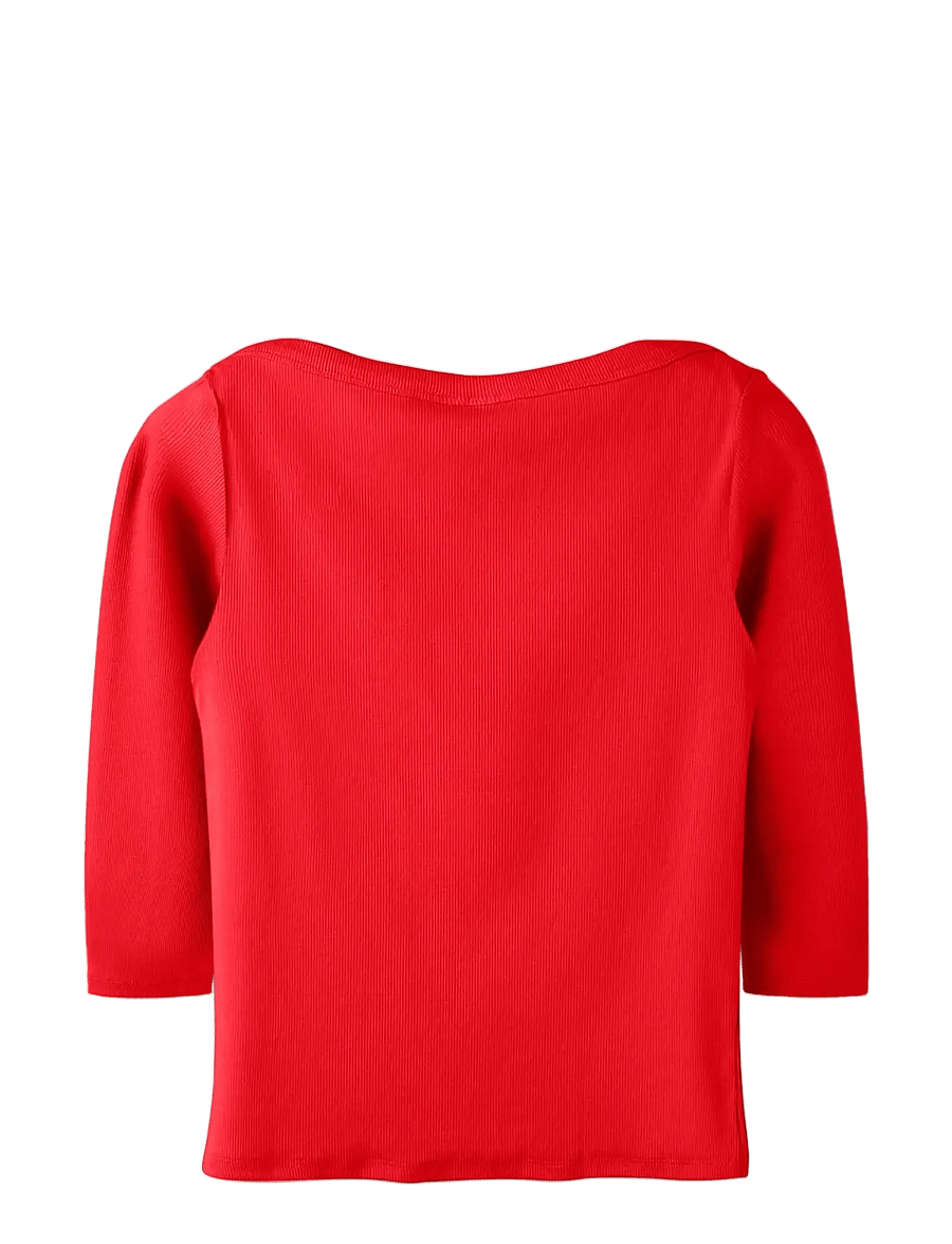 LMTD - NLFENVO 3/4 SHORT BOATNECK S TOP - langærmede t-shirts - high risk red - 1