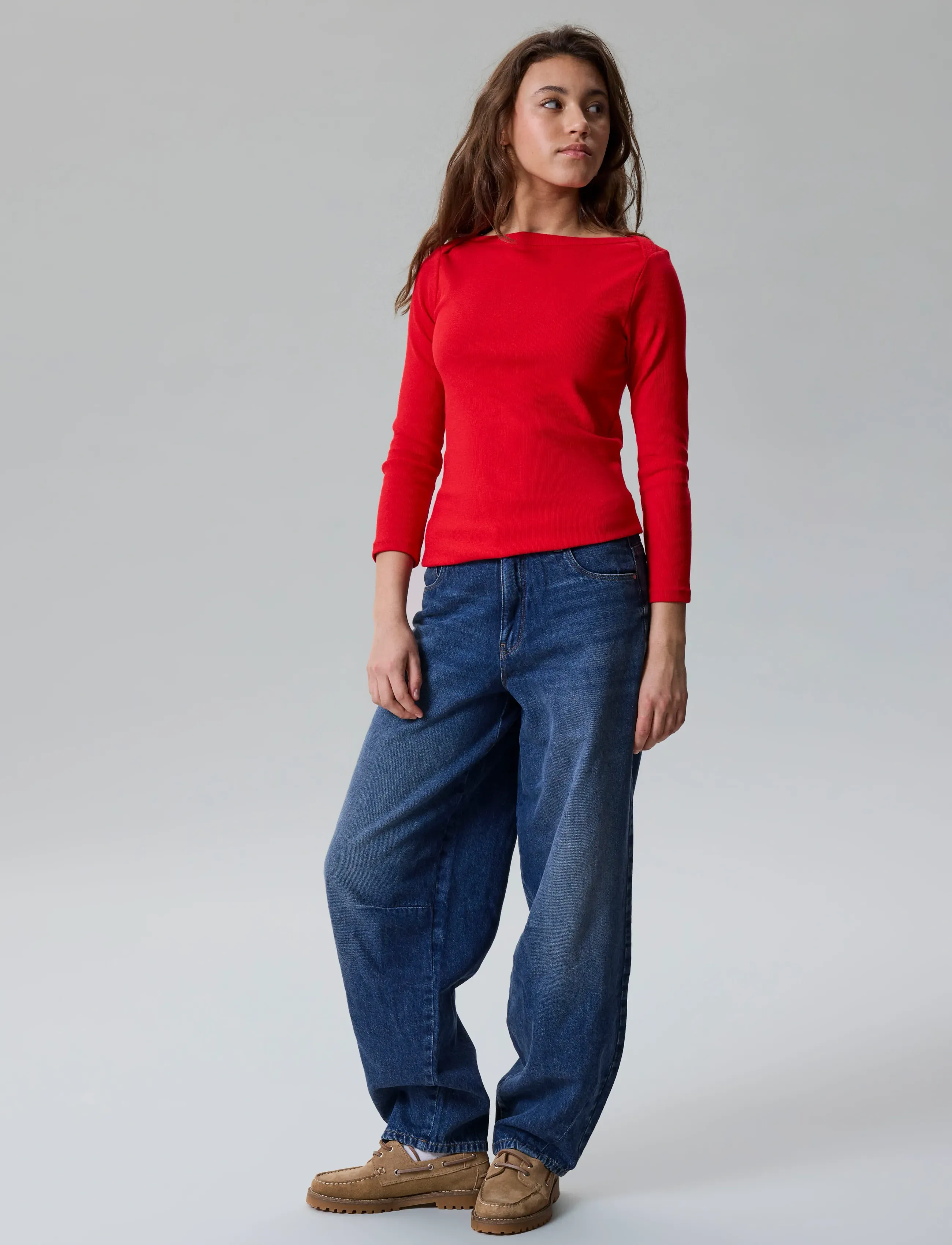 LMTD - NLFENVO 3/4 SHORT BOATNECK S TOP - langærmede t-shirts - high risk red - 2