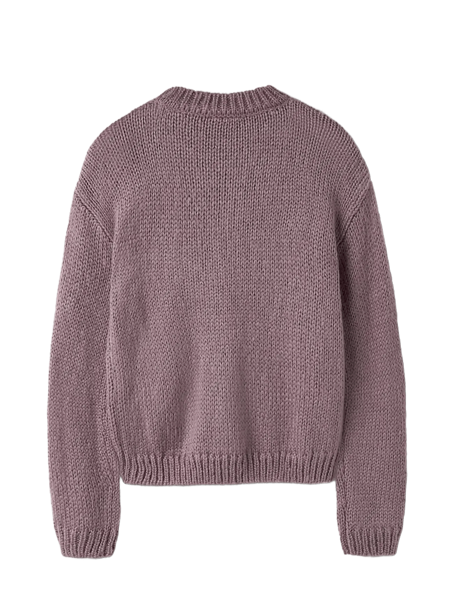 LMTD - NLFBOWSTA LS SHORT KNIT - trøjer - elderberry - 1