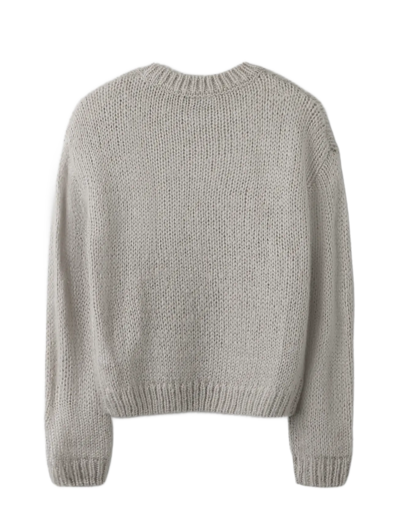 LMTD - NLFBOWSTA LS SHORT KNIT - trøjer - light grey melange - 1