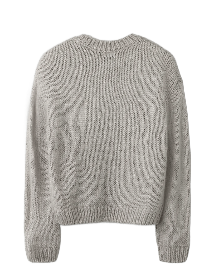 LMTD - NLFBOWSTA LS SHORT KNIT - trøjer - light grey melange - 1