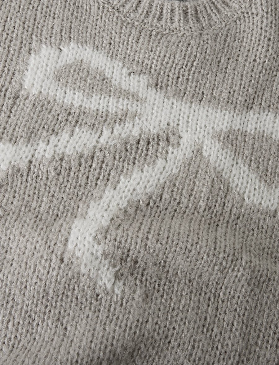 LMTD - NLFBOWSTA LS SHORT KNIT - trøjer - light grey melange - 2