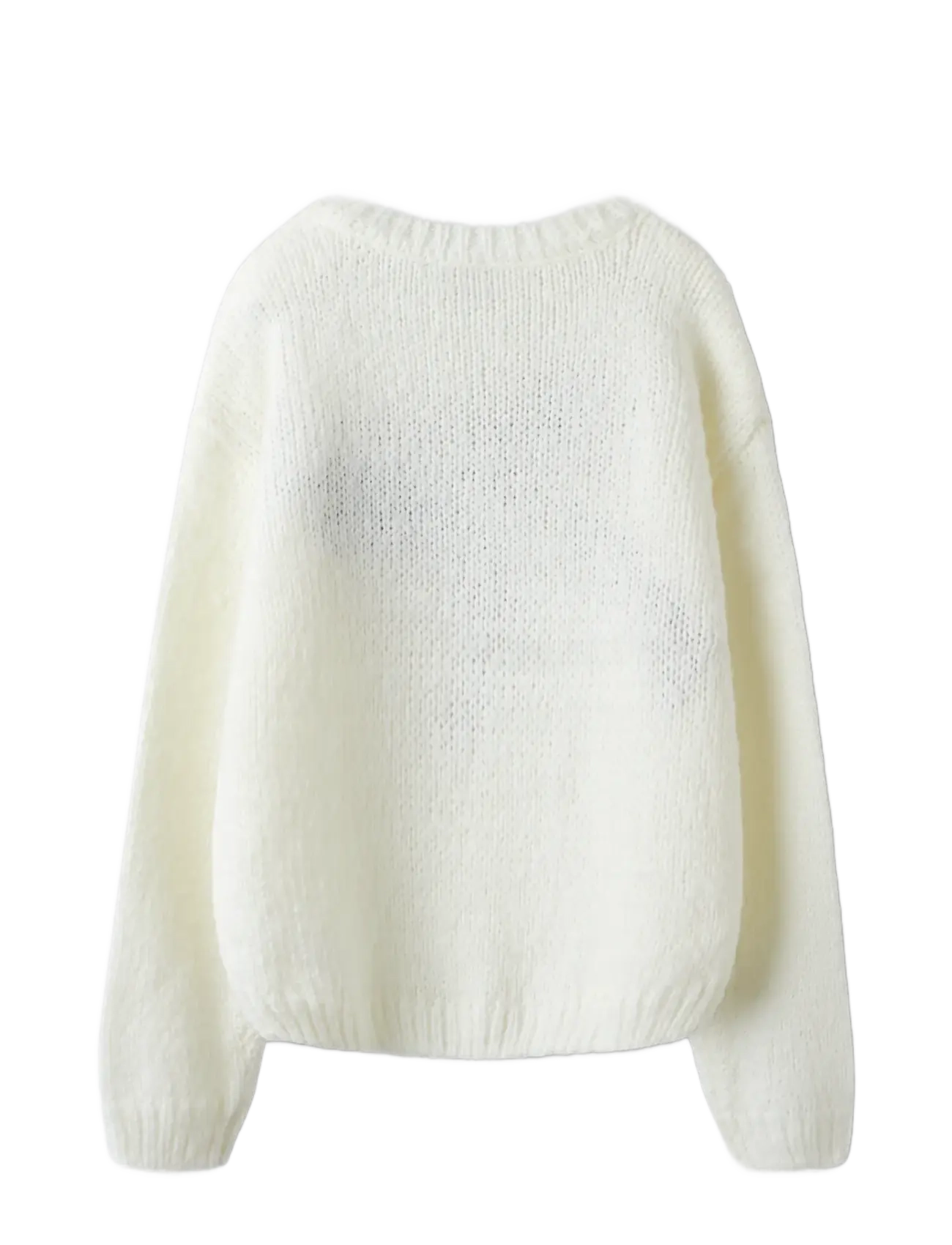 LMTD - NLFBOWSTA LS SHORT KNIT - white alyssum - 1