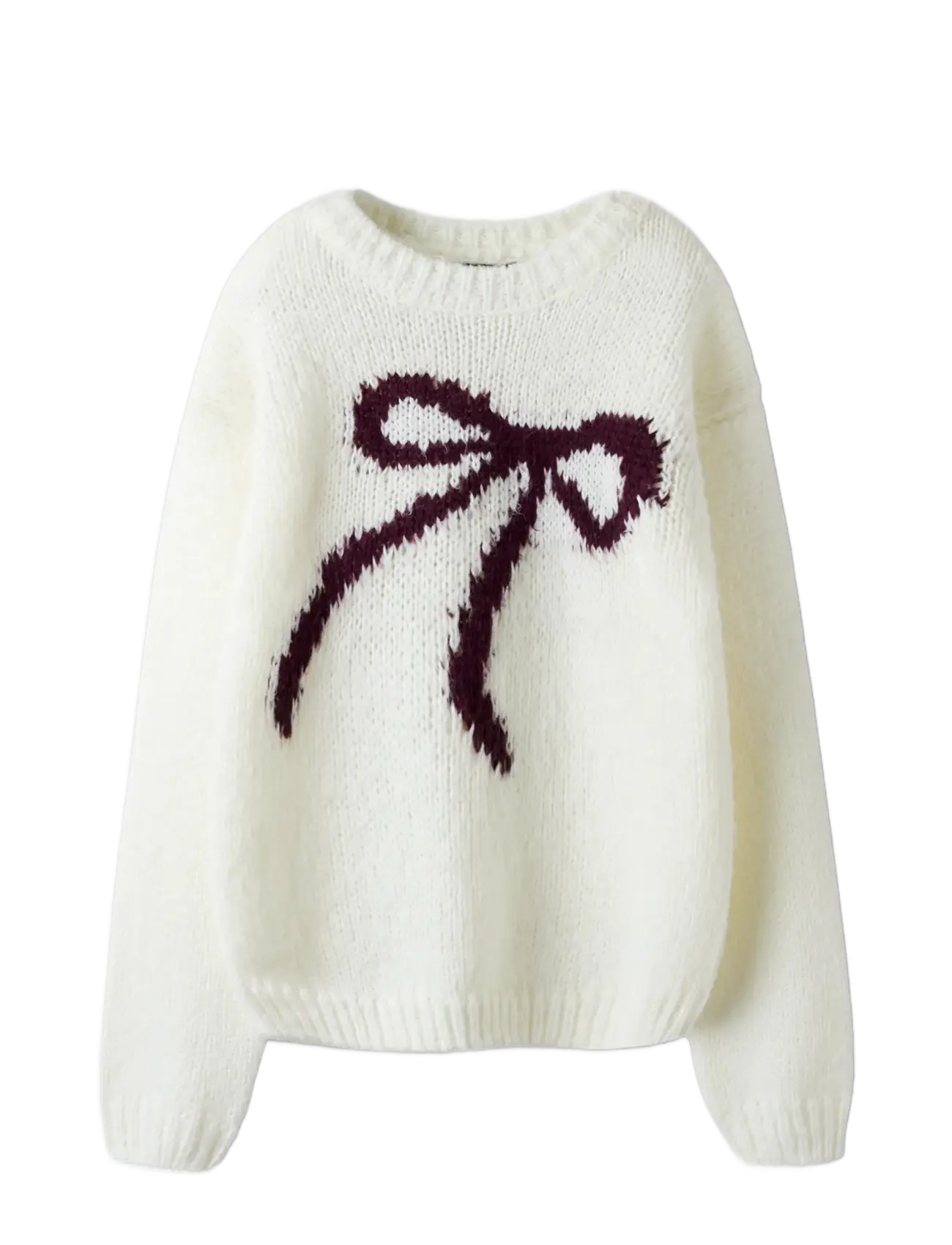 LMTD - NLFBOWSTA LS SHORT KNIT - white alyssum - 2