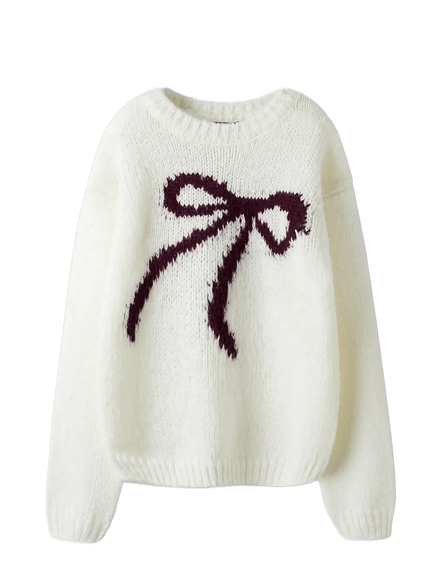 LMTD - NLFBOWSTA LS SHORT KNIT - white alyssum - 2