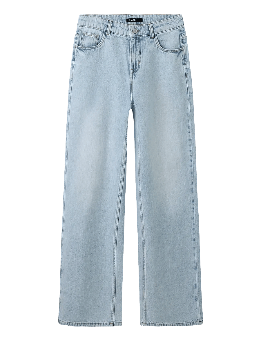 LMTD - NLFBIRM DNM LW LC WIDE PANT - brede jeans - light blue bleached denim - 0