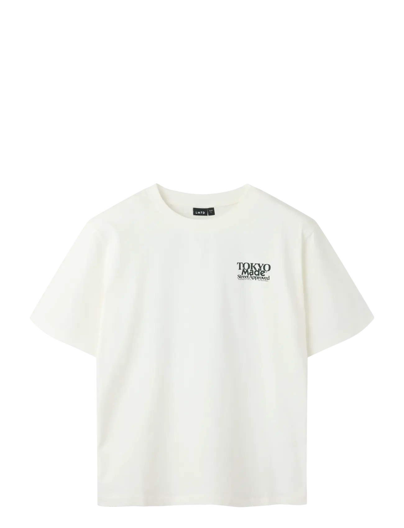 LMTD NLNROLLS SS L TOP - Toppar & T-shirts - WHITE ALYSSUM / black
