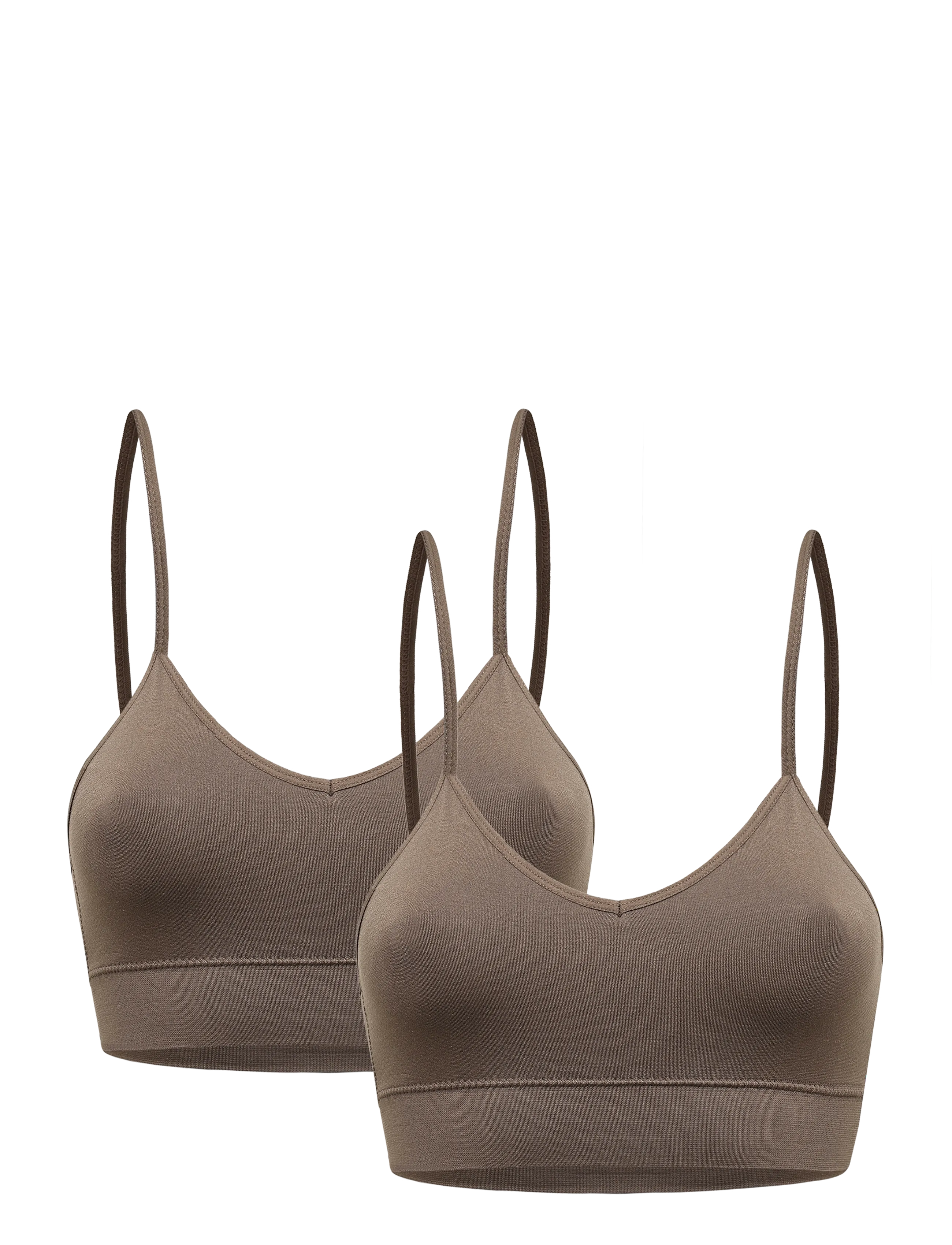 LMTD NLFBETTY SEAMLESS BRALETTE 2P - LMTD - CHOCOLATE CHIP / brown