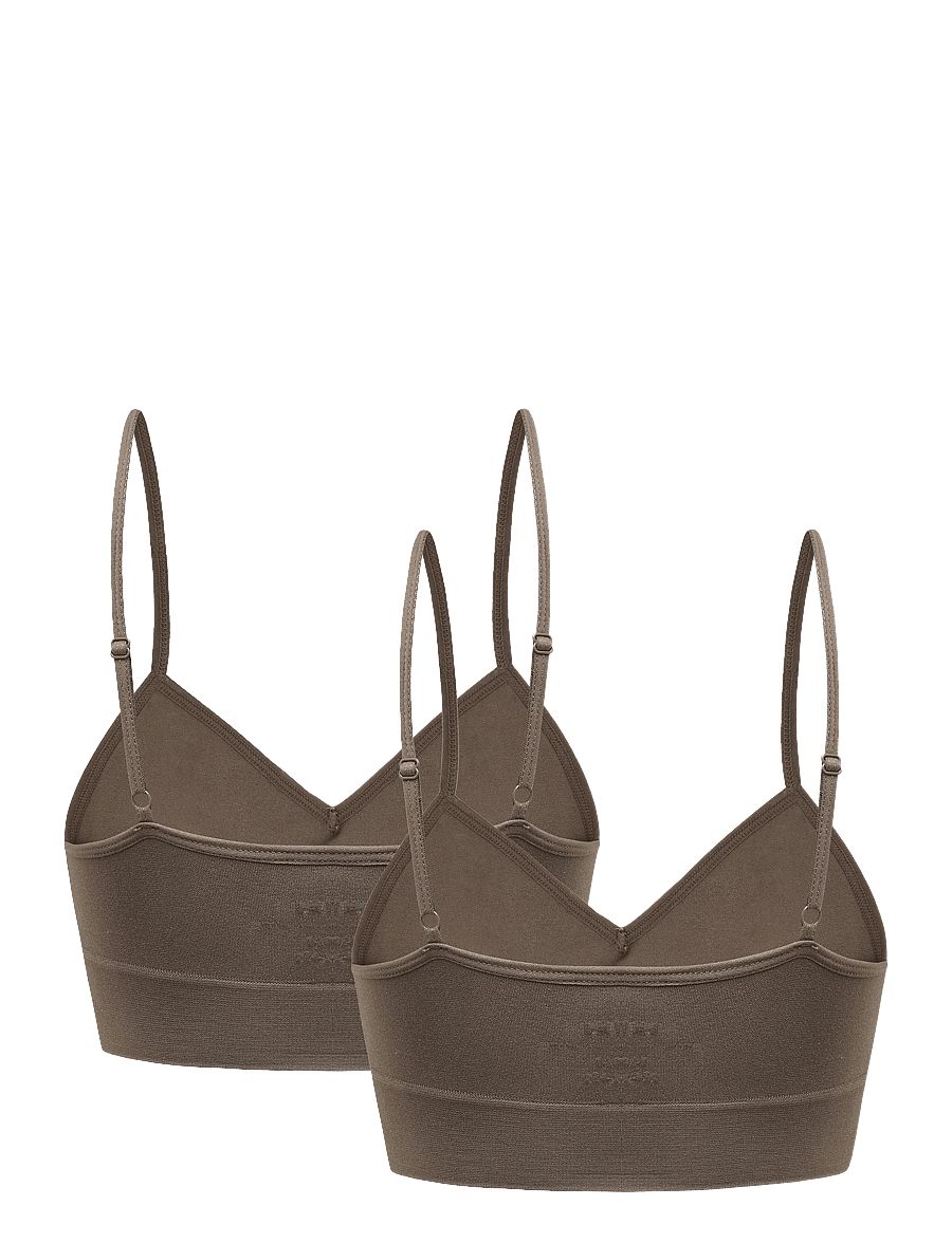 LMTD - NLFBETTY SEAMLESS BRALETTE 2P - topid - chocolate chip - 1