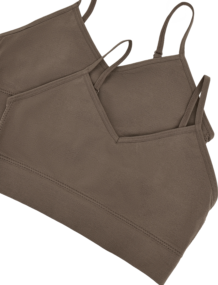 LMTD - NLFBETTY SEAMLESS BRALETTE 2P - topid - chocolate chip - 2