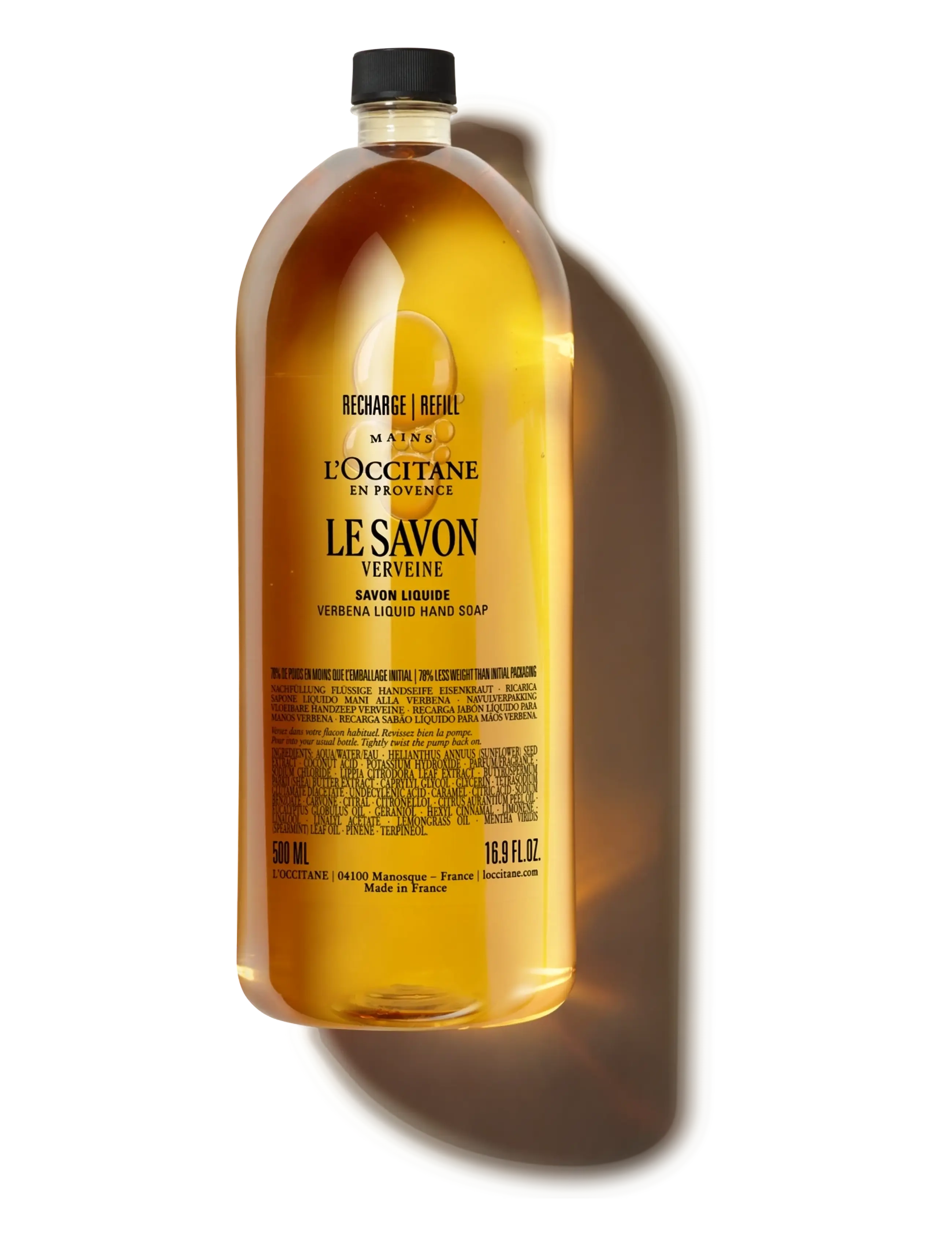 L'Occitane Karité (Shea Butter) Verbena Liquid Hand Soap Refill 500ml, 500 ml, Nude, Håndsæbe > Håndvask Refill, Dame