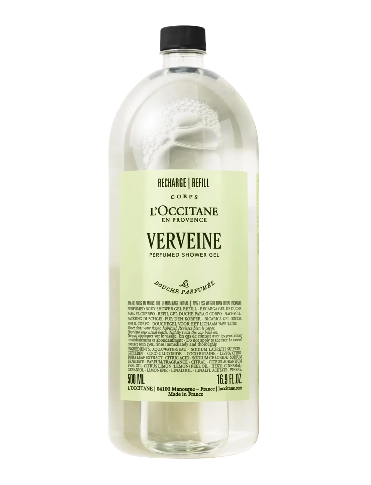 L'Occitane Verveine (Verbena) Shower Gel Refill 500Ml, Kropspleje Refill, Nude, Str: ONE SIZE