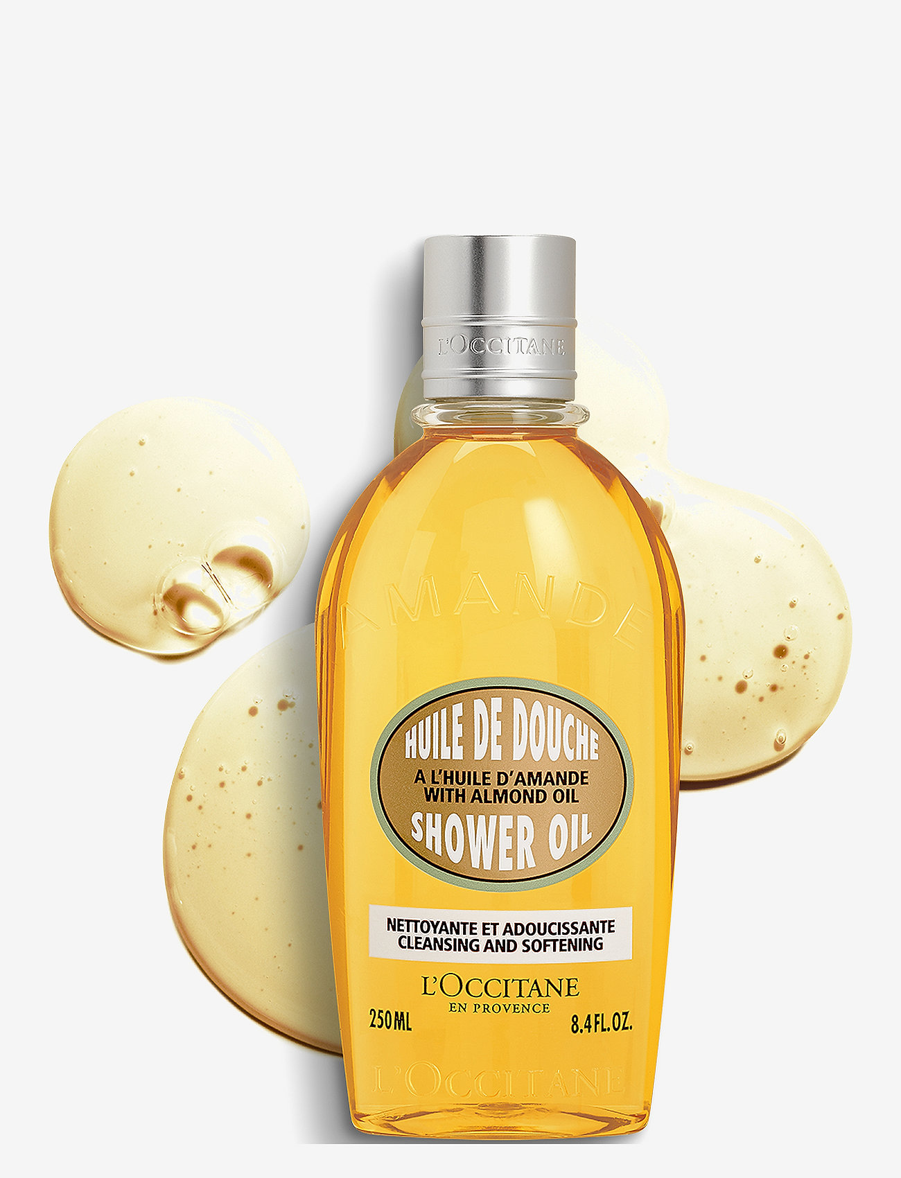 L'Occitane - Almond Shower Oil 250ml - shower gel & bruseolier - clear - 1