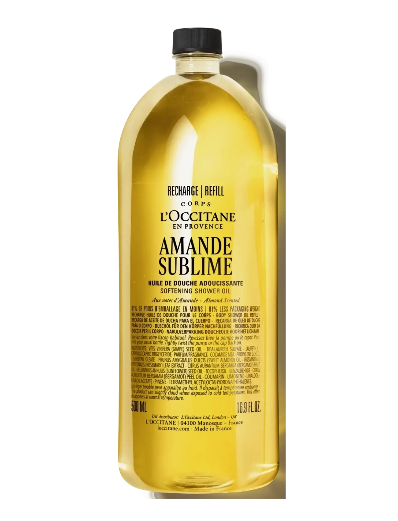 L'Occitane Almond (Amande) Shower Oil Refill 500ml - Nyheter - 1017 / clear