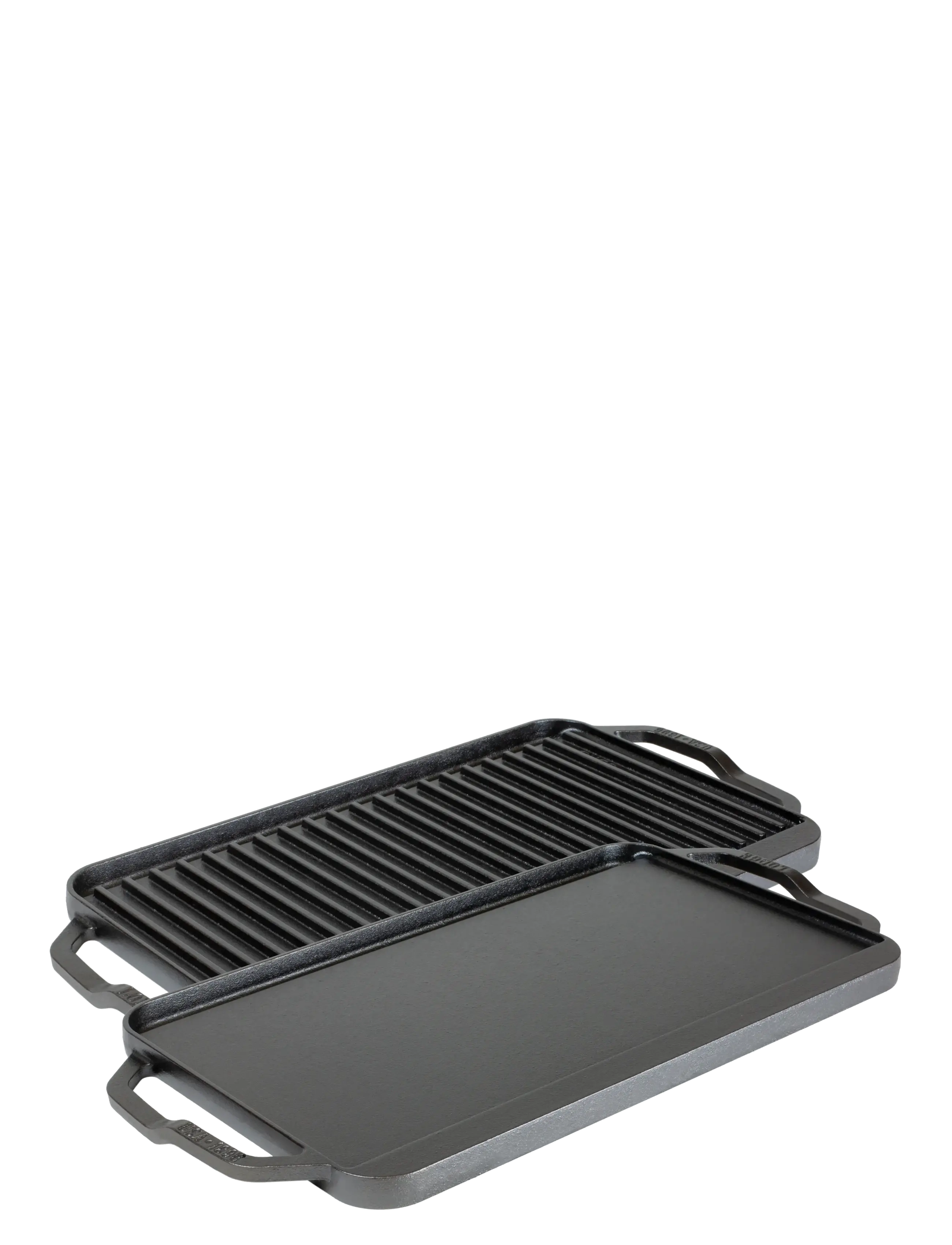 Lodge Vändbar Stek/Grill Platta. Gjutjärn Chef Collection, Pots & Pans, Sort, Str: 25X 50CM
