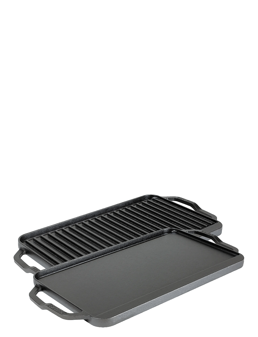 Lodge - Vändbar stek/grill platta. Gjutjärn - Chef collection - black - 1