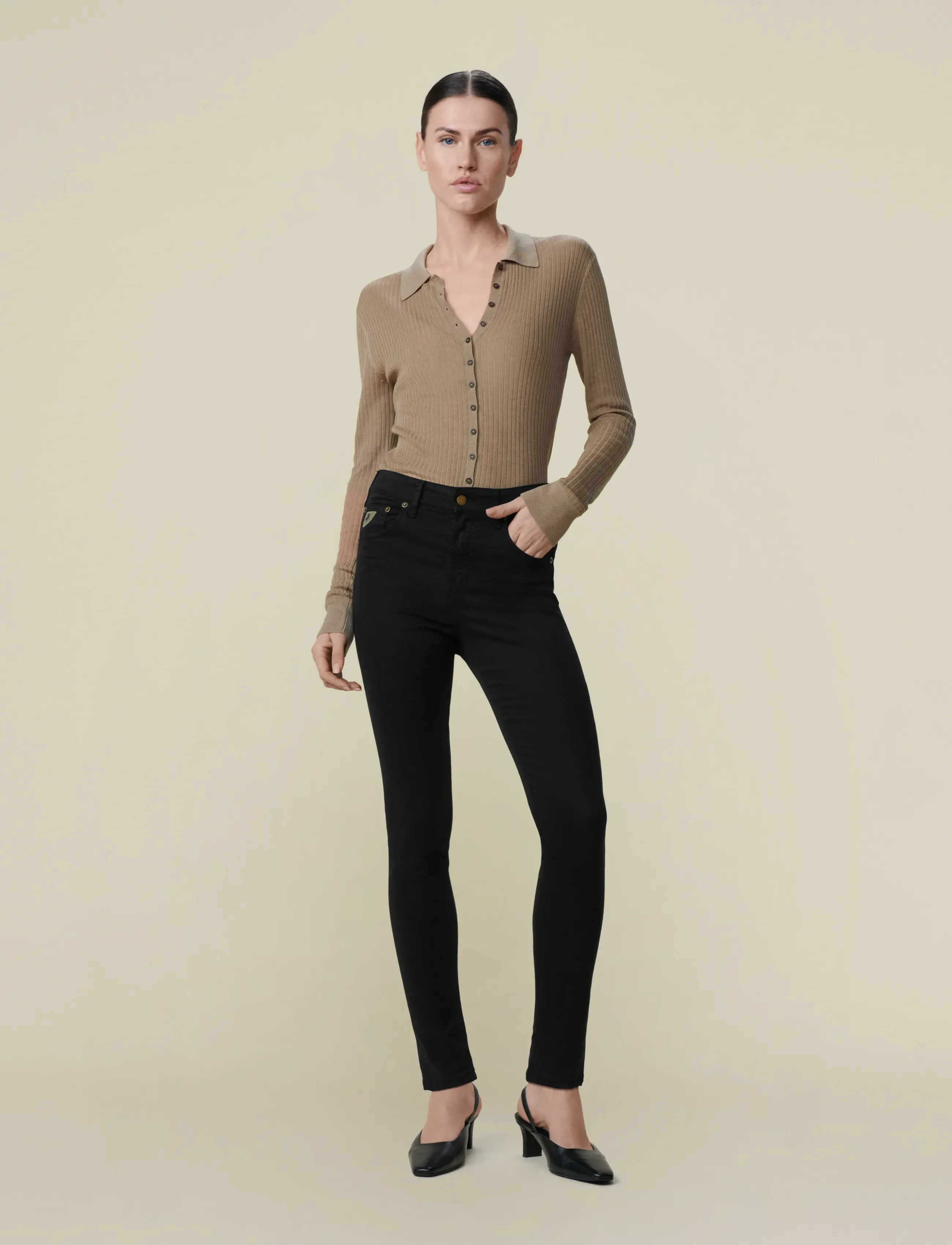 Lois Jeans Celia, 25 x 34, Jeans, Schwarz - Skinny, Toej-til-kvinder