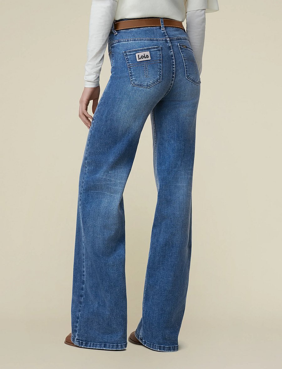 Lois Jeans - Palazzo Re Ram Cobalt - brede jeans - cobalt stone - 4