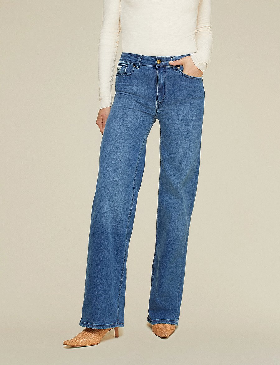 Lois Jeans - Palazzo - džinsi ar platām starām - dark blue - 0