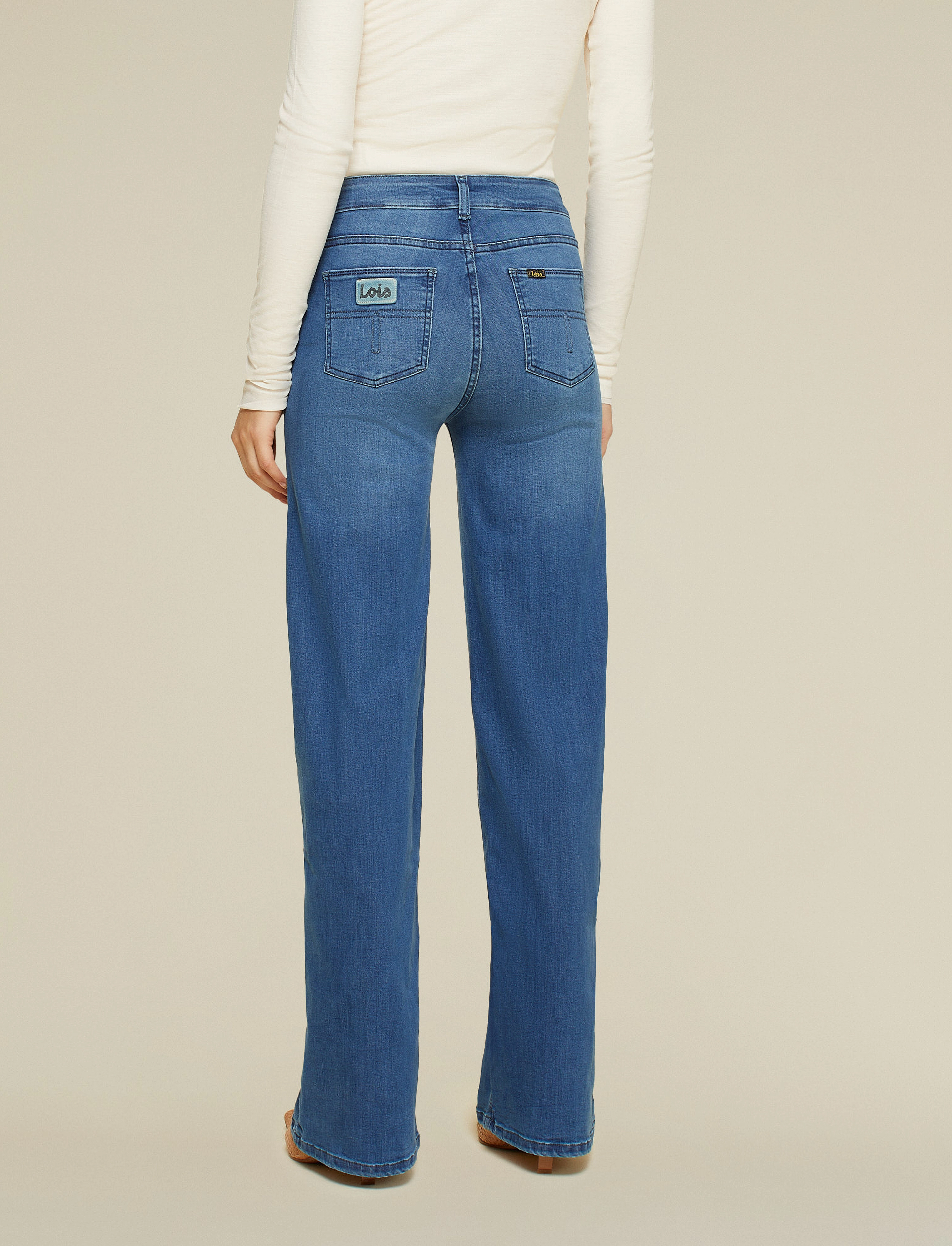 Lois Jeans - Palazzo - džinsi ar platām starām - dark blue - 3