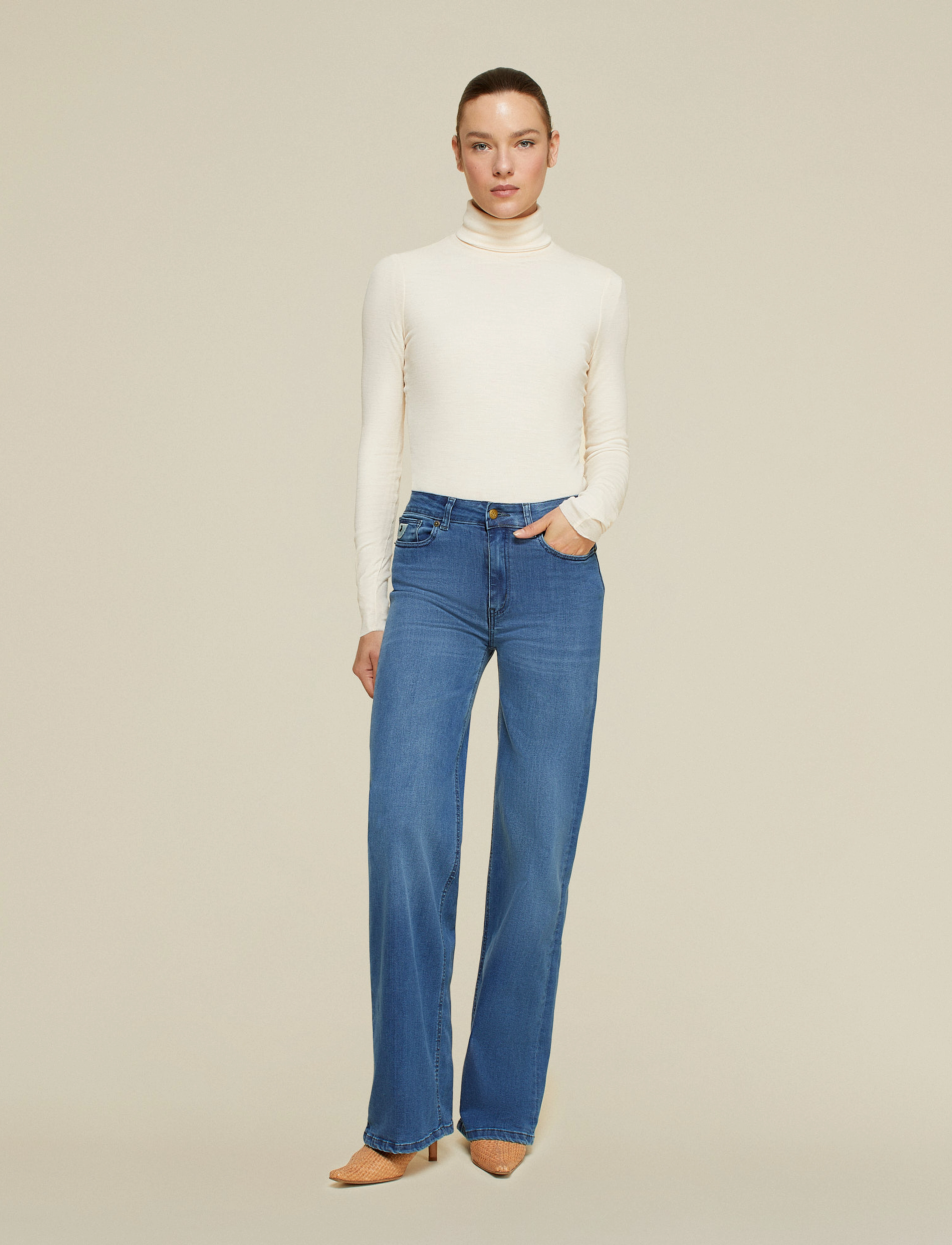 Lois Jeans - Palazzo - džinsi ar platām starām - dark blue - 4