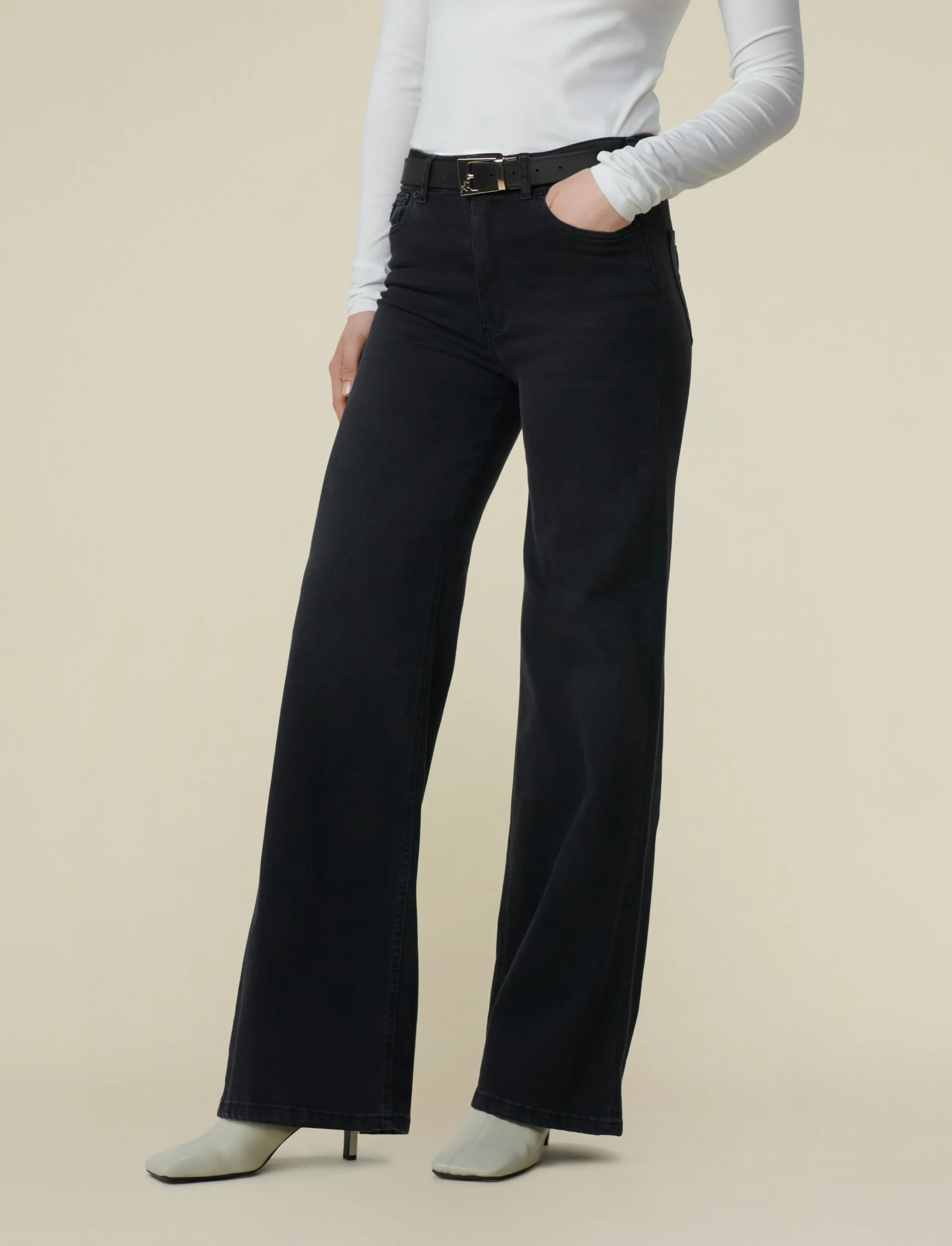 Lois Jeans - Palazzo - hosen mit weitem bein - black stone - 3