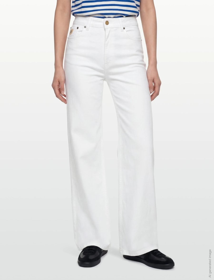 Lois Jeans - Palazzo - hosen mit weitem bein - 6491 megalia shot - 01 white - 3