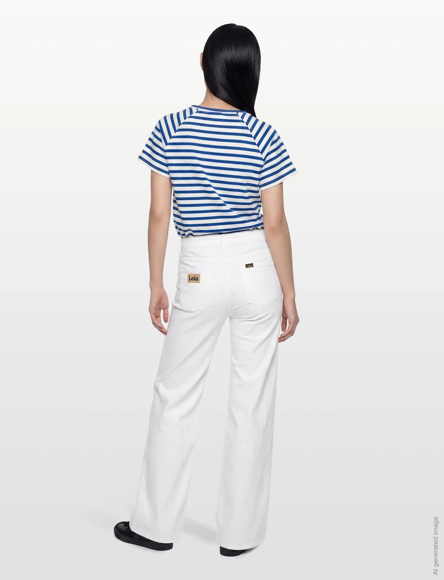 Lois Jeans - Palazzo - hosen mit weitem bein - 6491 megalia shot - 01 white - 4