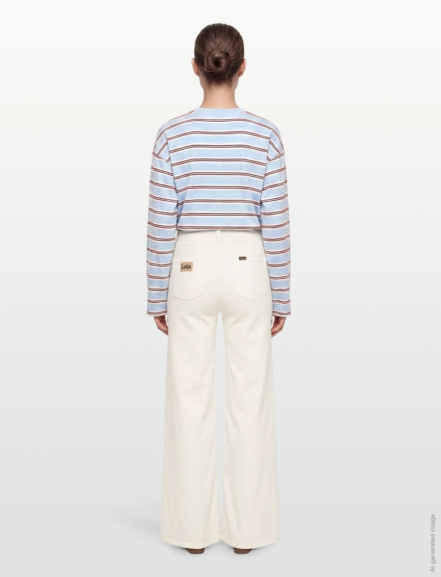 Lois Jeans - Palazzo - hosen mit weitem bein - 6491 megalia shot - 04 ecru - 4