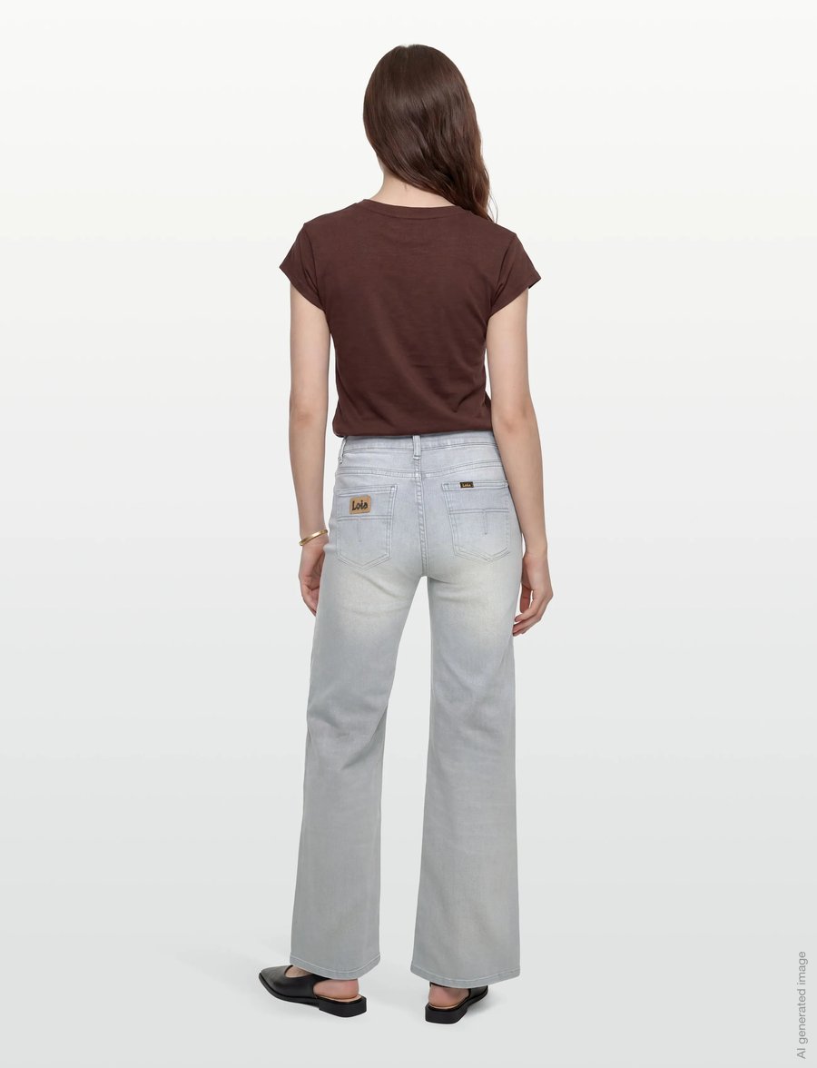 Lois Jeans - Palazzo - hosen mit weitem bein - 7981 core grey dark - 4